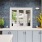 kitchen with a window and cupboards