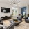 lounge with seating table and tv