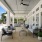 patio with seating and a fan